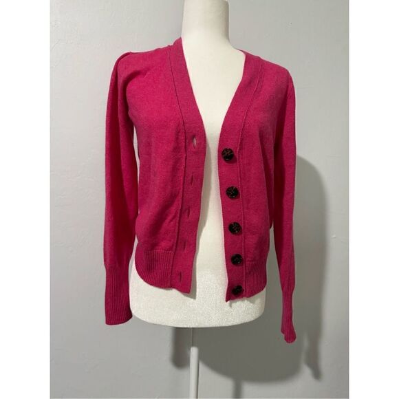 J. Crew 100% cashmere pink button front S - Picture 1 of 5